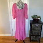 Loeffler Randall Linen Carmina Bubblegum Curve Dress Long dress in bubblegum pink linen Summer Beach Dress Pastel Coquette Colorful Bright Coastal Cottage Western Barbie  Photo 5