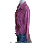 Rock & Roll Cowgirl Pink Embroidered Western Shirt LARGE Angel Wing Western RARE Photo 1