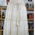Elegant Cream Maxi Skirt White Size L Photo 4