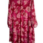 89th And Madison Size Xl Tired Floral Dress Chiffon V Neck Pink Garden Party Photo 1