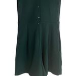 ZARA Short Sleeve V Neck Shorts Romper Lined Button Zip Back XS Green #3183 Photo 5