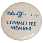 Wellness Committee Member Button Pin Vtg 2.25" Photo 0