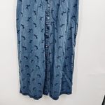 Vintage Maxi Blue Denim SS Hooded Button Shirt Dress Embroidered Size M Photo 2