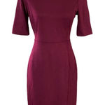 Babaton  Aritzia Size 6 Burgundy Sheath Dress Ponte Knit Photo 0