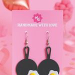 Fun Cute Fried Egg Statement Earrings 🍳 Girly Aesthetic Jewelry Photo 1