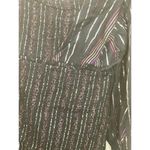 Farm Rio Lurex Stripes Mini Dress Medium NWT Smocked One Shoulder Sparkle Photo 3