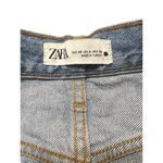 ZARA Bootie Jean Shorts Button Fly Raw Hem Light Distressing Cut Offs Size 8 Photo 6