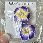 Purple and Yellow Floral‎ Earrings Photo 0
