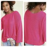 Anthropologie Mayfield Hot Pink Linen Blend Boatneck Boho Slouchy Sweater S Photo 1