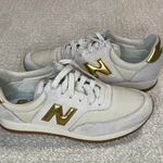 New Balance  Women's Cream and Gold Athletic Shoes Photo 4