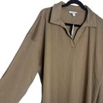 Topshop  Basic Oversized Long Sleeve Polo Top - Olive Green Size Medium 8/10 NWT Photo 4
