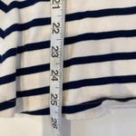LRL Navy Blue & Cream Striped Short Sleeve Peplum Hem Top Sz 1X Cotton Photo 11