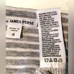 James Perse  Sweatshirt in Gray & White Striped, Cowl Neck Sweatshirt Size 4; XL Photo 4