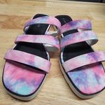 Rampage Ally Strappy Slide Sandals Women's Pink Purple Tie Dye Platform Open Toe Photo 0