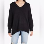 Free People  navy Brookside V Neck Tunic Sweater Photo 3