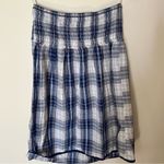 Mossimo Women’s Coastal Cowgirl Country Strapless Dress / Skirt Blue Plaid Large Photo 5