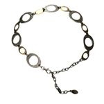 H.I.P. Vintage Silver Pewter Gold Tone Metal Chain Belt One Size Photo 6