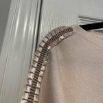 Liv Milano Size M Pale Pink Boat Neck Ribbon Beaded Embellished Sleeve Knit Top Size M Photo 5