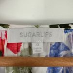 Sugar Lips Amania Floral Sarina Smocked Peplum Top size 2X Colorful Short Sleeves Photo 9