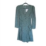 ZARA NWT  POLKA DOT RUCHED DETAIL BLOGGERS FAV DRESS GREEN BLACK XS Photo 6