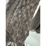 Pretty Angel  Tunic WOmen Large Gray Lace V Neck Silk Blend Whimsigoth Dark Fairy Photo 8