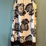 Style & Co . Brown White Floral Embellished Casual Linen Sleeveless Dress 12 Boho Photo 2