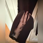 Haute Hippie  Skinny Black Pants The Thorny Rose Lace Inserts on Side Size 10 Photo 5