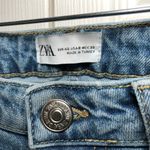ZARA Light Wash High Rise Raw Hem Jeans Size US 8 Photo 3
