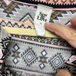 Sew In Love Pink and Brown Graphic Polo Blouse Size XL Photo 1