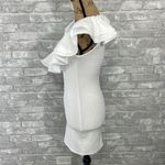 HYFVE  White Ribbed Ruffle Bodycon Dress Photo 1