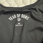 Year of Ours Ribbed Gym Bra Women's XS Black Moisture Wicking Medium Weight Photo 3