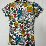 InkNBurn Lucky Tech Short Sleeve‎ Graphic T Shirt XXS 2XS White Multicolor Gym Blue Photo 2