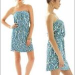 Lilly Pulitzer  Windsor Strapless Dress Coverup Sea Blue Green‎ It's A Stretch XS Photo 1