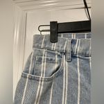 PacSun size 6 Striped Denim High Rise Straight Leg Distressed Hem Jeans Photo 3