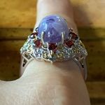 Tiffany Stone Red Garnet Sterling Silver Cocktail Ring Size 9 Purple Photo 1