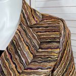 Dress Barn Vintage Isabel & Nina Striped Knit Blazer Skirt Suit Tan Multi 12 Photo 4