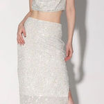 Walter Baker Crista Midi Skirt- Ice Sequin Size 10 Photo 0