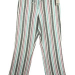 For Cynthia  Pants XL Blue Linen Blend Striped Womens Wide Leg Pull On Pants NWT Photo 0