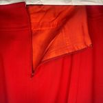 CELINE Paris Pencil Skirt Womens Size 48 US 16 Red 100% Wool Gold Chain Zip Photo 3