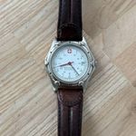 Wenger S.A.K. Edition Watch Stainless Case White Dial Brown Leather Date Window Silver Photo 6