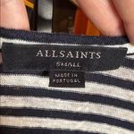 ALL SAINTS Harper Striped Cold-Shoulder Tee Navy / White Size Small Photo 5