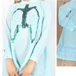 Iron fist Blue Sheer Top with Sequin Design Photo 4
