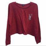 Riley & James Christmas Sequins Happy Holla Days Red cotton Reindeer Top Size Large Photo 0