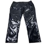 Abercrombie & Fitch Abercrombie 24L 90s Straight Ultra High Rise Curve Love Vegan Leather Pants Blue Photo 2