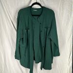 Source Unknown Oversized  Dark Green Button Down Waffle button  Knit Long Sleeve Photo 1