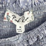 Pink Rose Floral Print Smocked Bodice Size Medium New Photo 5