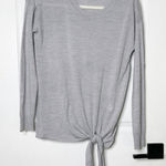 Banana Republic  100% Merino Wool‎ Gray Sweater Tie Front Crewneck Size S Photo 0