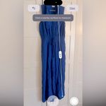 Pink Lily  Royal Blue Sleeveless Jumpsuit Linen Blend Size Large Photo 7