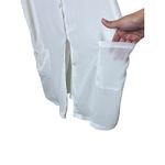 White Sleeveless Duster Top Christina Sheer Button Down Pockets Size 1X Photo 3