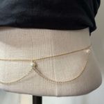 Waist body jewelry with pearls fits small to large fit NWT Gold Photo 1